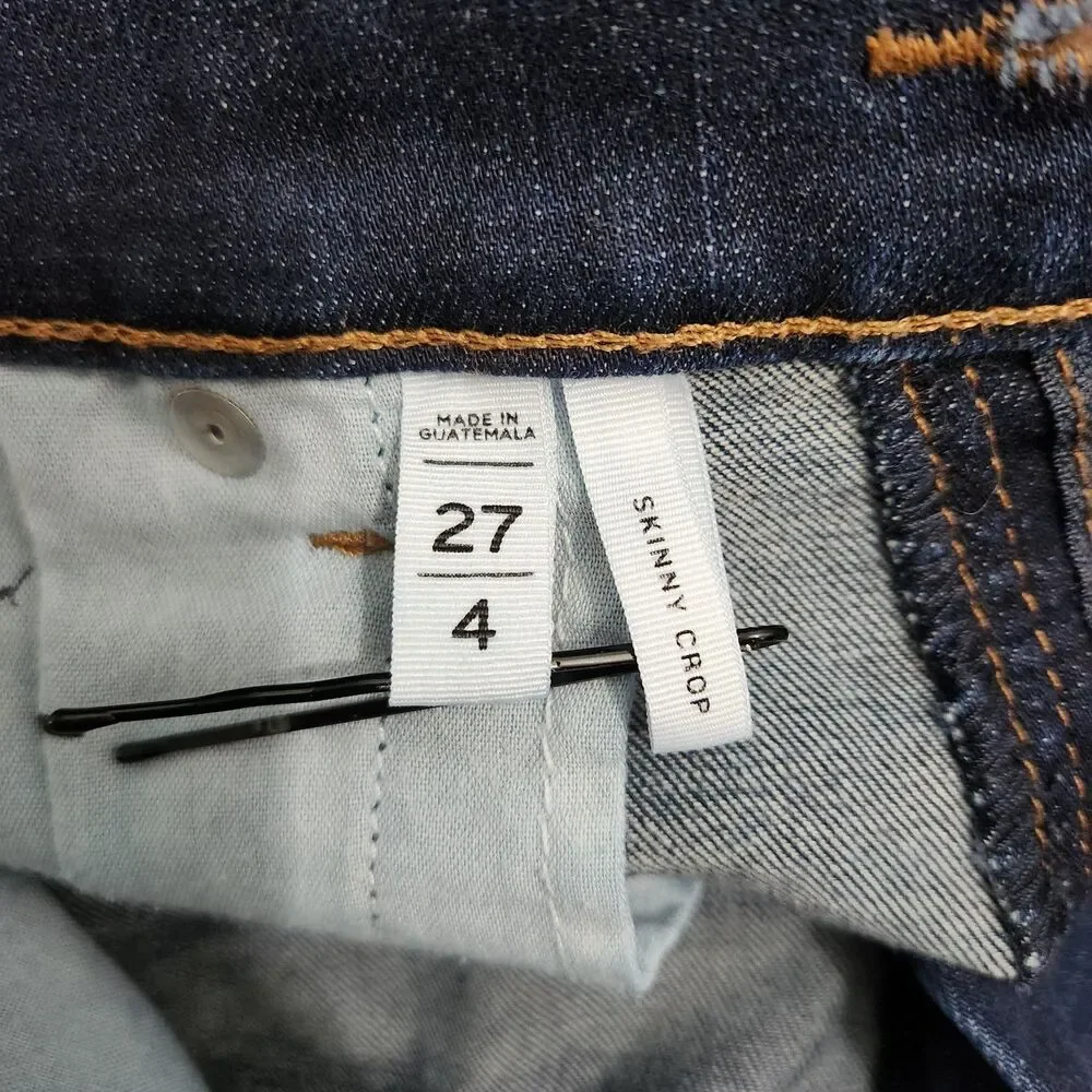 Ann Taylor LOFT Cropped Jeans Women 27/4 Dark Wash Low Rise Skinny